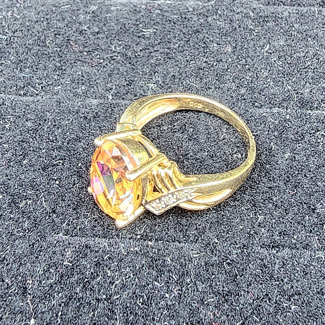 Vintage Vintage Fire Mystic Topaz Diamond 14k YG Cocktail Ring Size ONE SIZE - 6 Thumbnail