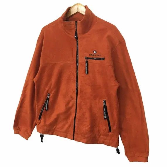 Vintage Vtg FIRST DOWN USA Zip Up Fleece Sweater Jacket Streetwear Size L / US 10 / IT 46 - 4 Thumbnail