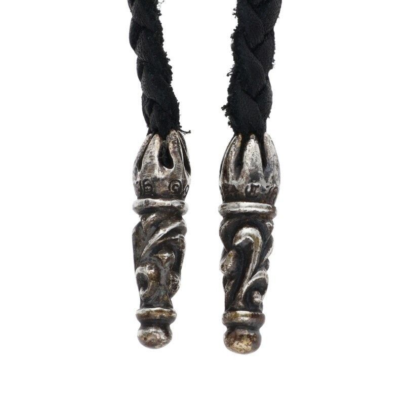 Chrome Hearts Chrome Hearts Leather Braided Silver Necklace Size ONE SIZE - 3 Thumbnail