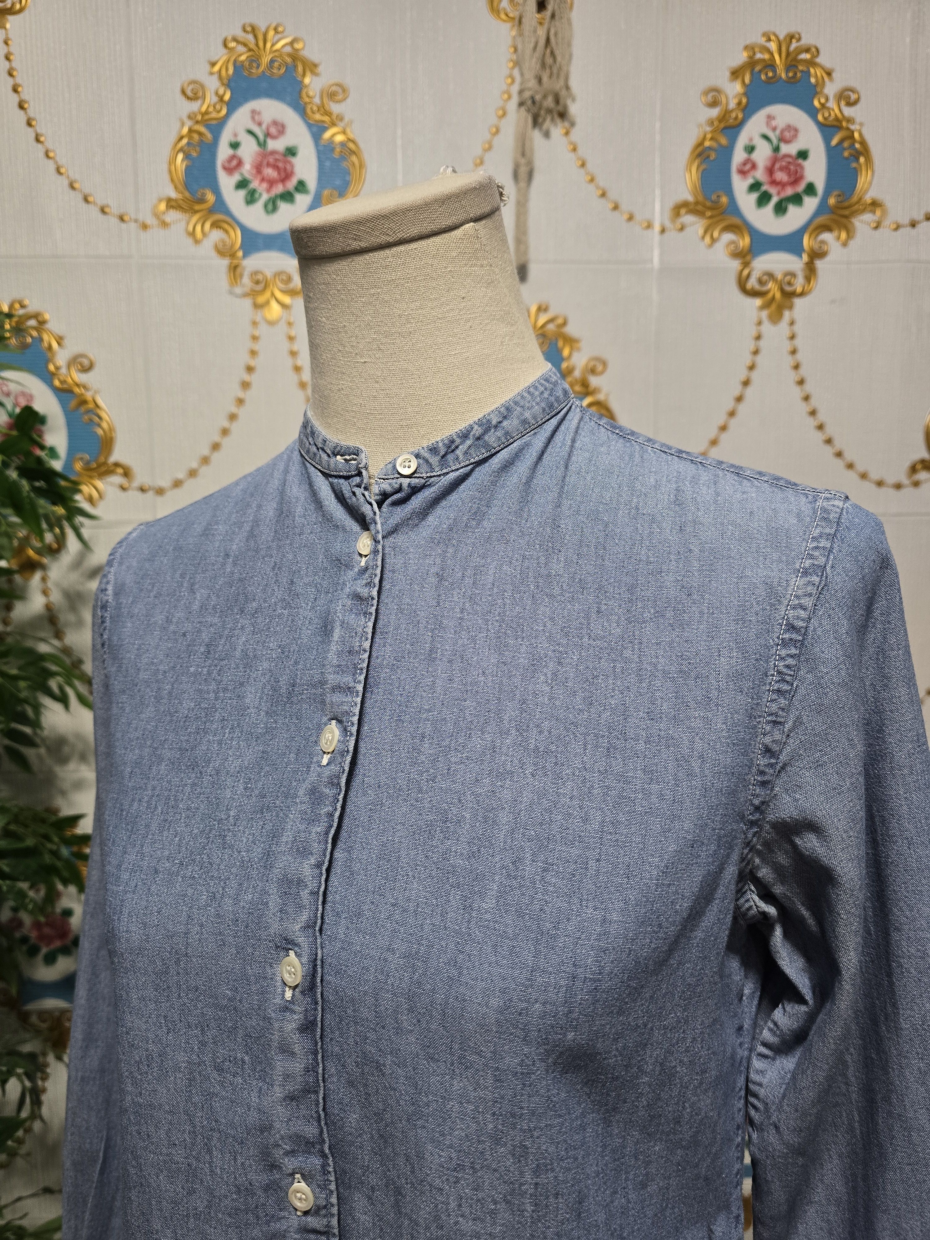 Aspesi Aspesi light blue chambray shirt with a band collar. SMALL Size S / US 4 / IT 40 - 5 Thumbnail