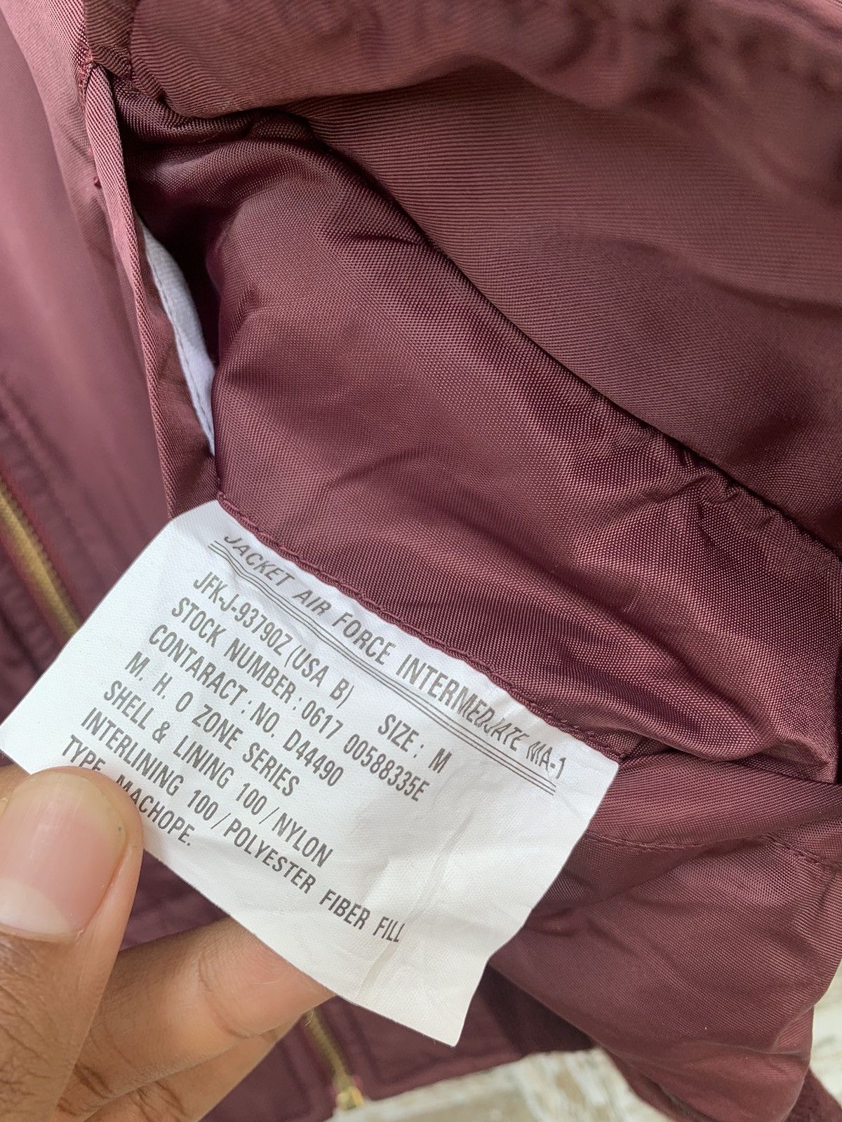 Vintage 🪖MA-1 MAN INTERMEDIATE MAROON BOMBER JACKET Size US M / EU 48-50 / 2 - 13 Thumbnail