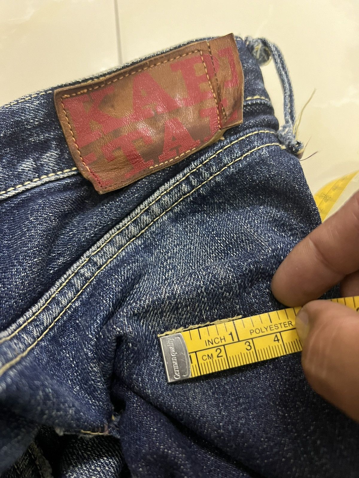 Kapital Kountry Vintage Kapital Distressed Straight Cut Denim Jeans 31x32 Size US 31 - 25 Thumbnail