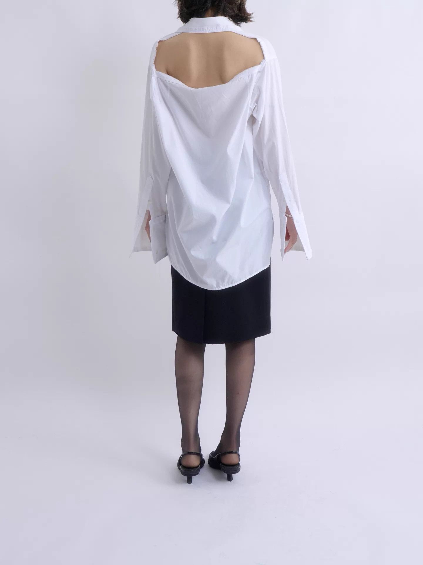 Helmut Lang HELMUT LANG 10s Backless Deconstructed White Shirt Size XS / US 0-2 / IT 36-38 - 1 Thumbnail