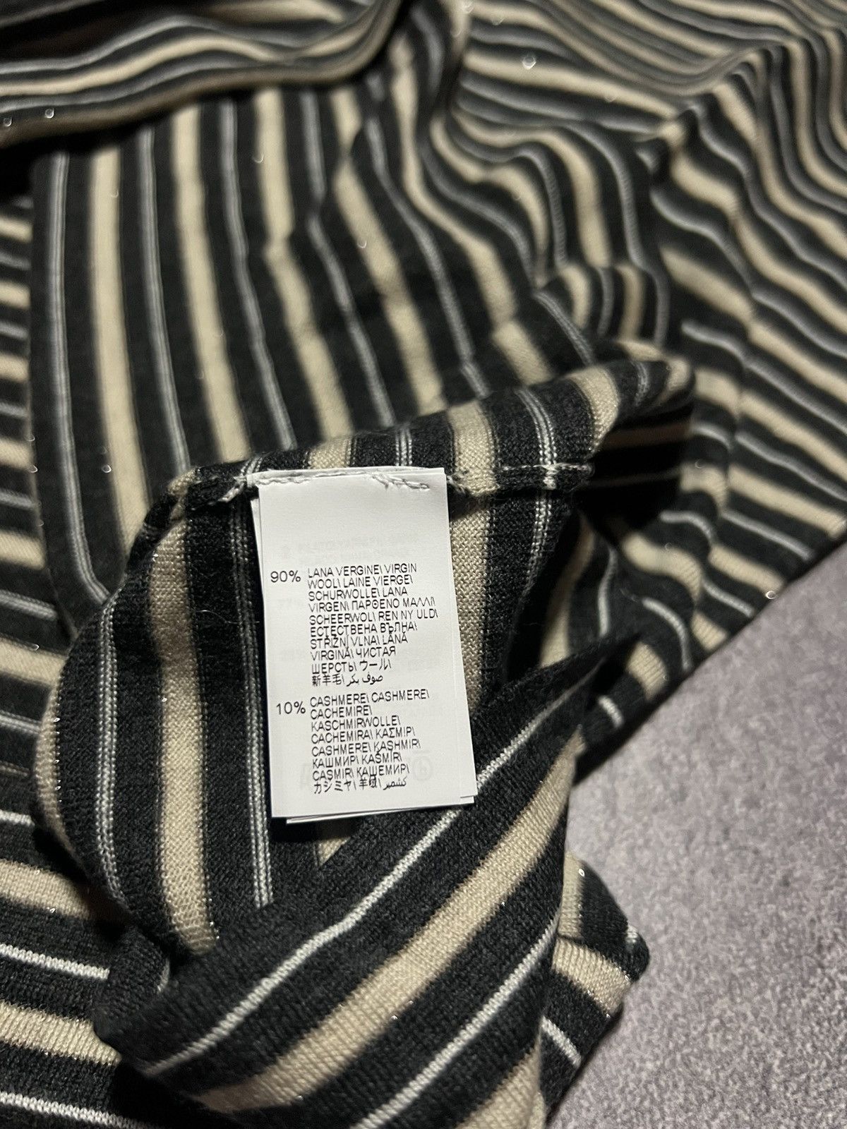 Brunello Cucinelli Brunello Cucinelli Striped Wool/Cashmere Short Sleeve Tee Size M / US 6-8 / IT 42-44 - 5 Thumbnail