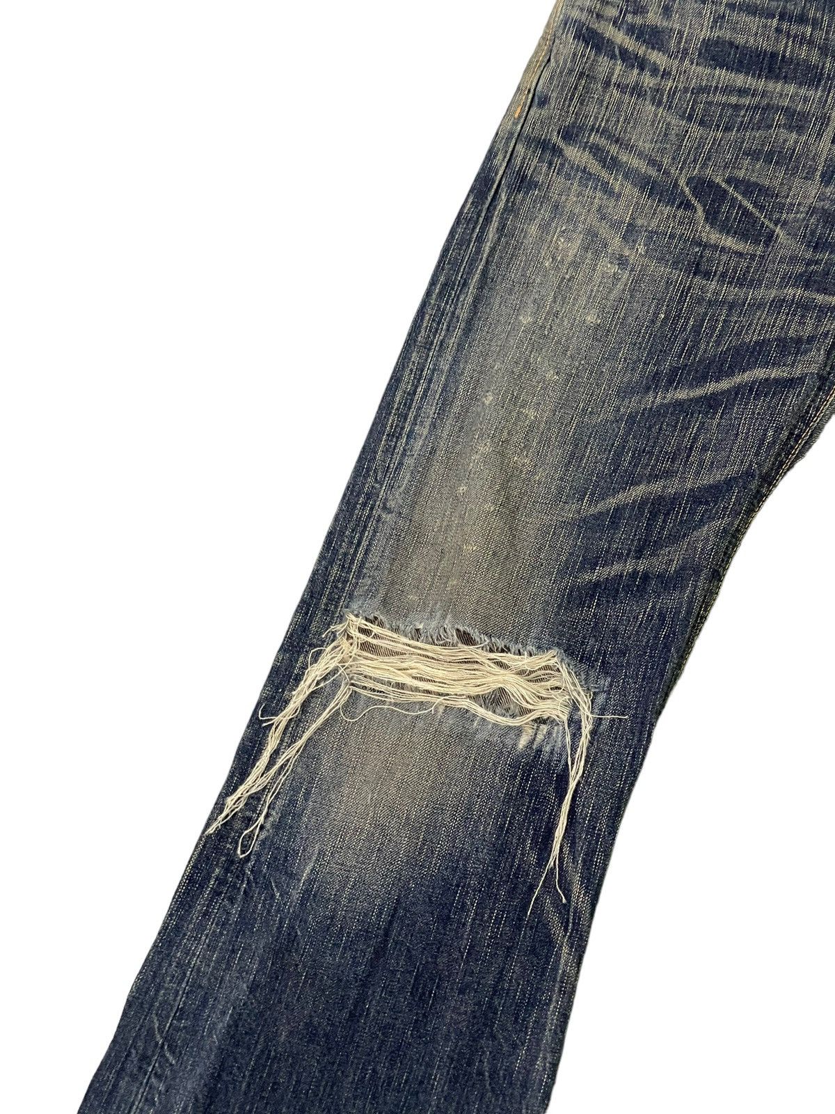 Edwin Flare Jeans Edwin Japan Distress Low Rise Boot Cut 7🟦0 Size US 31 - 6 Thumbnail