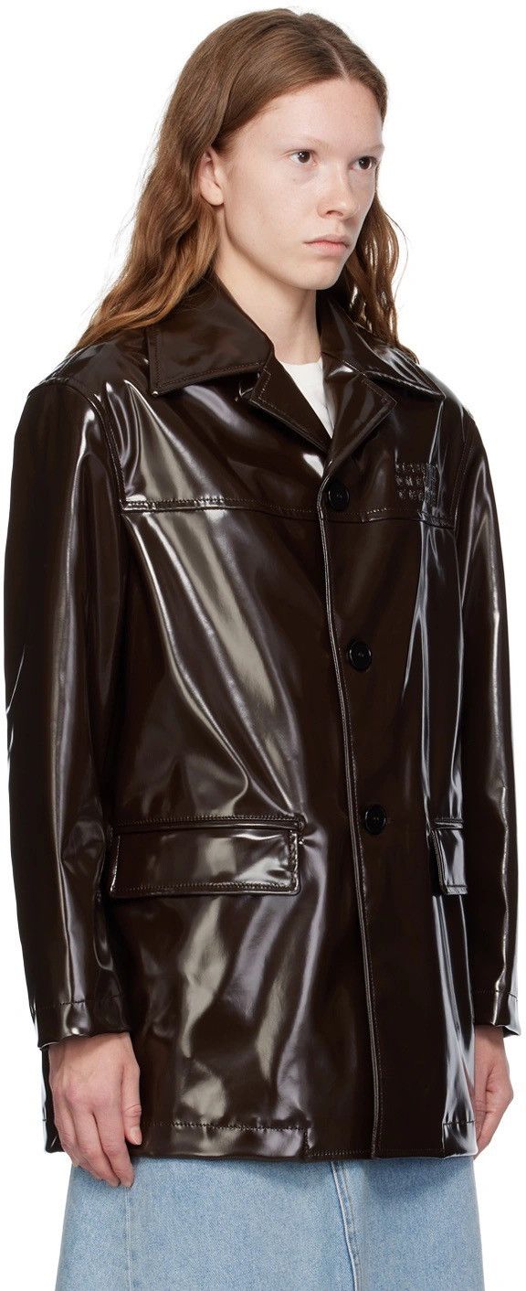 Maison Margiela !DS! SS23 Maison Margiela Faux Leather Brown Patent Jacket Size M / US 6-8 / IT 42-44 - 7 Thumbnail
