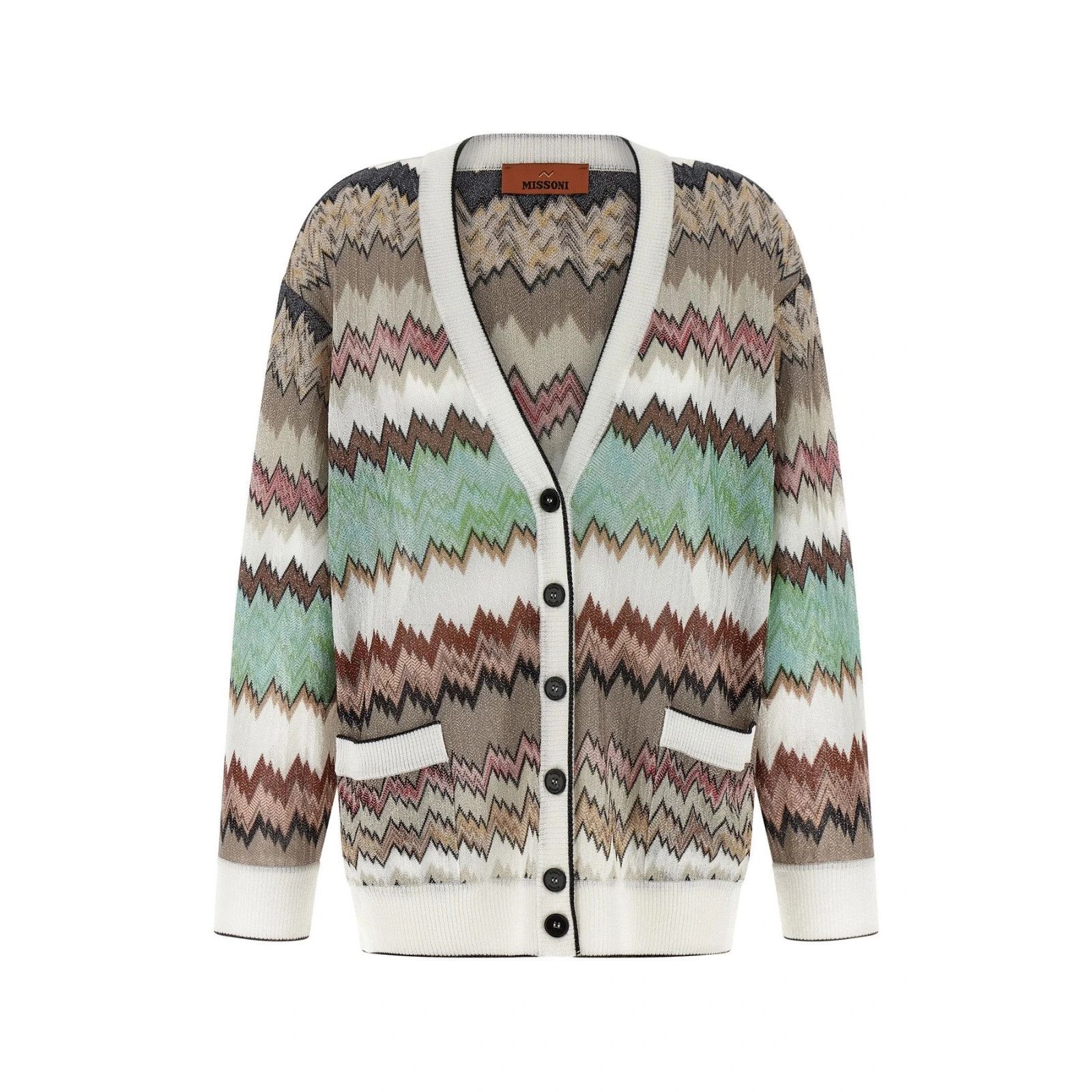 Missoni MISSONI Zig Zag Multicolor Viscose Cardigan New & Authentic Size M / US 6-8 / IT 42-44 - 1 Thumbnail
