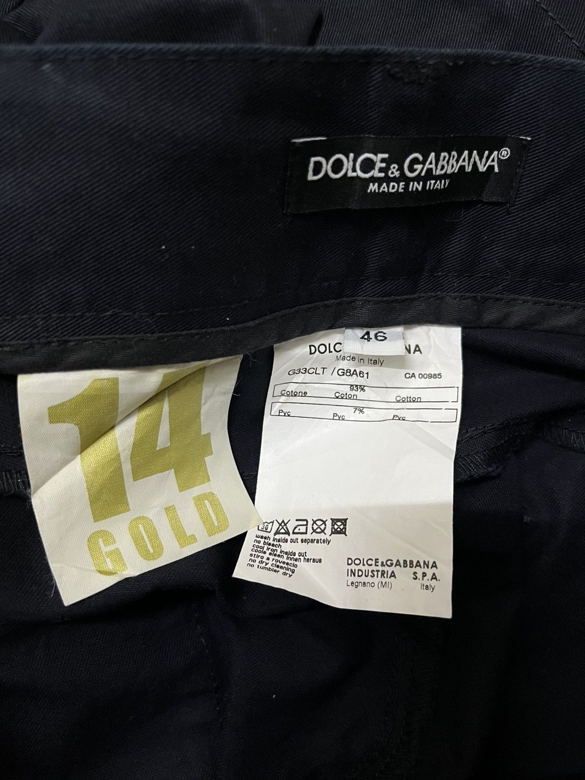Dolce & Gabbana D&G 14 Gold Black with PVC Side Stripe Pants – Rare Italian Size US 32 / EU 48 - 10 Thumbnail