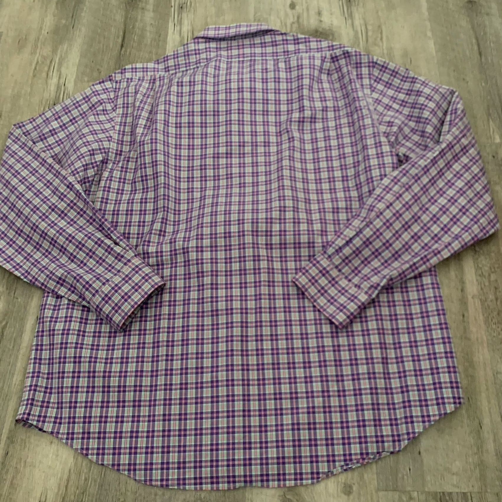 Polo Ralph Lauren POLO Ralph Lauren Shirt Mens XXL Purple Plaid Regent Custom Fit Spread 18 34 Size US XXL / EU 58 / 5 - 5 Thumbnail