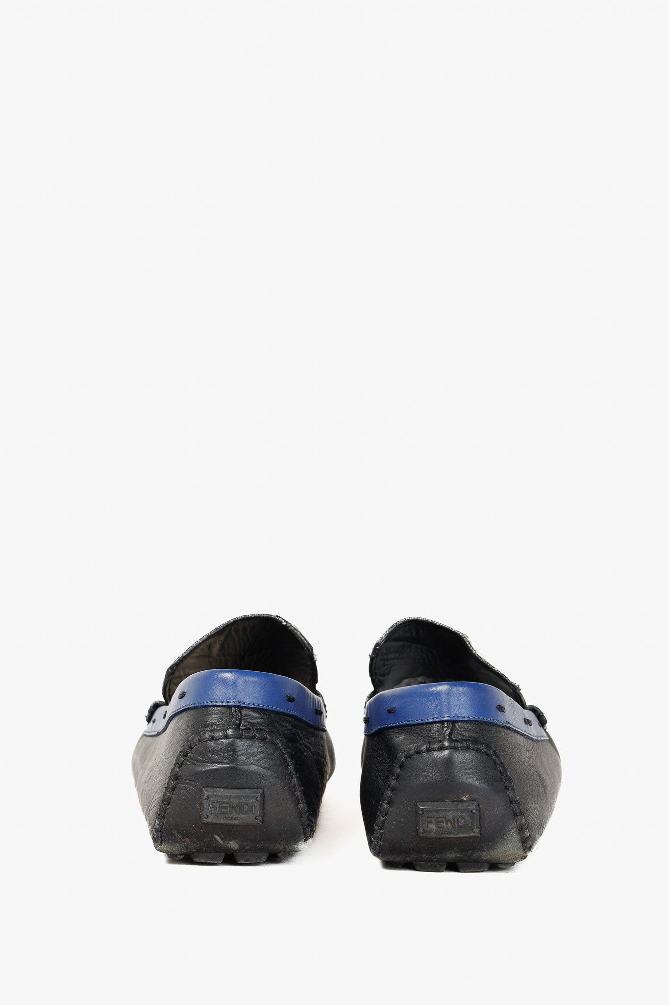 Fendi Fendi Monster Eyes Blue & Pony Hair Trim Driving Mocs Size US 9 / EU 42 - 4 Thumbnail