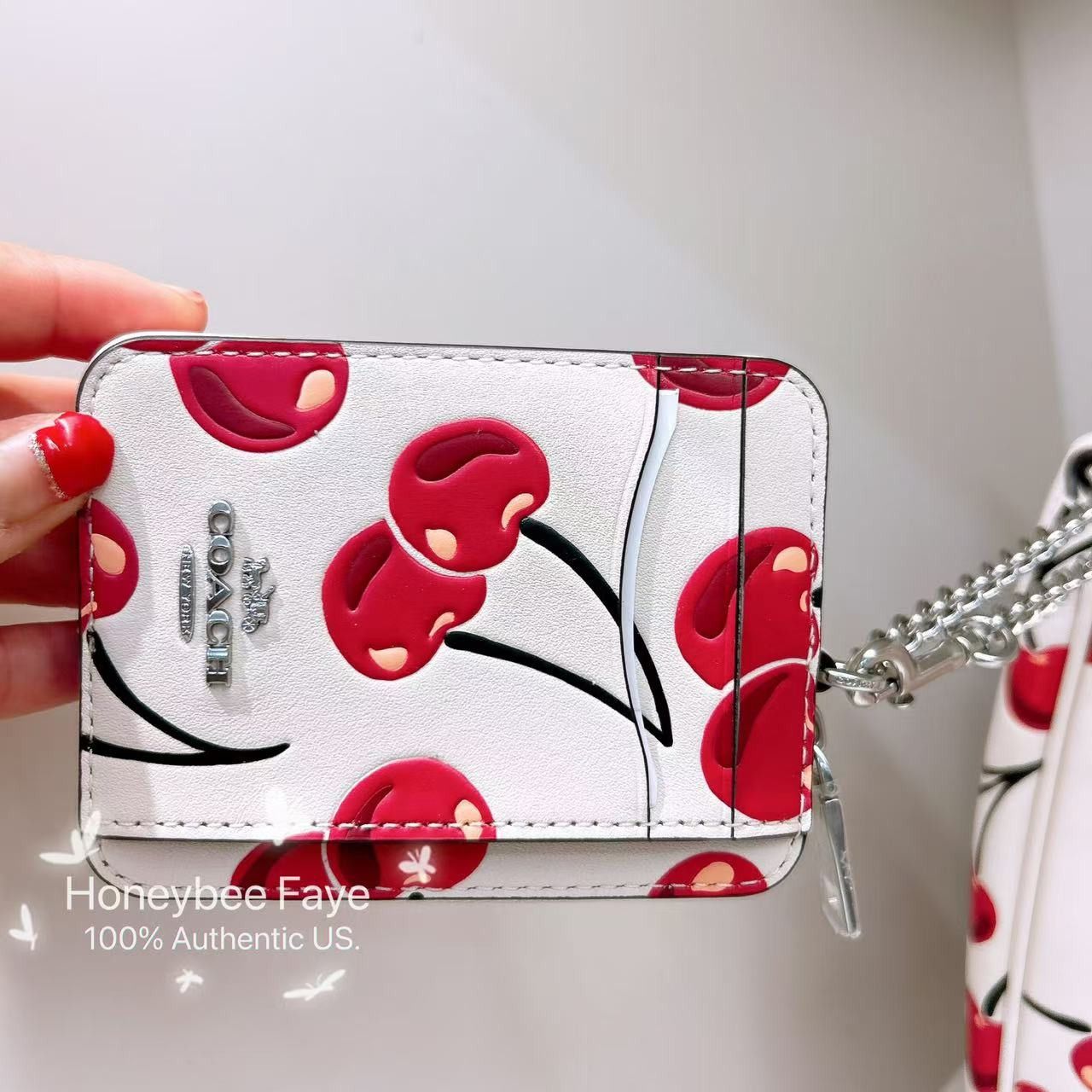 Coach NWT Coach Zip Card Case With Cherry Print CZ761 Size ONE SIZE - 6 Thumbnail