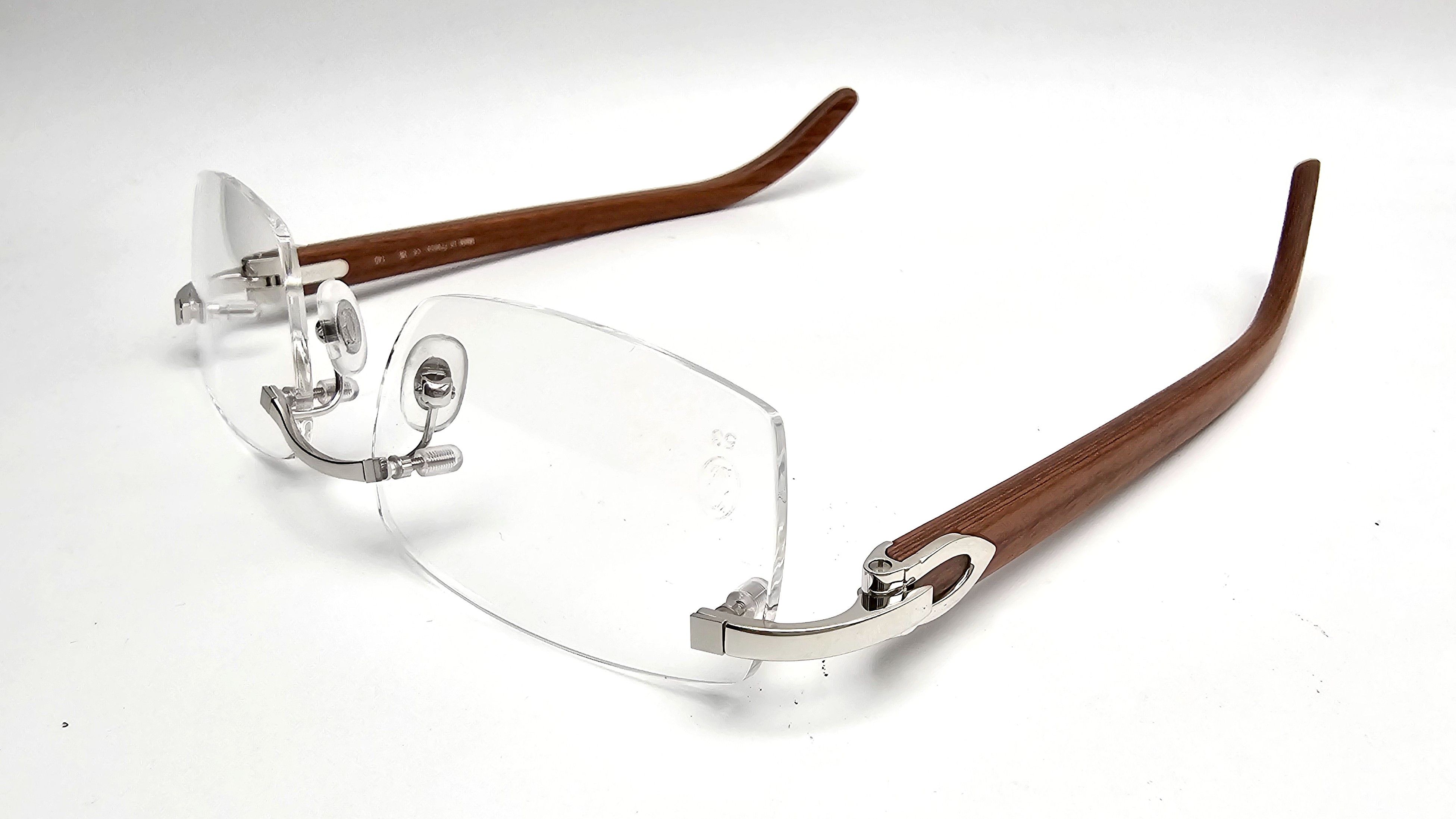 Cartier NEW! Cartier Ibiza Wood Silver Glasses CT00520 Size ONE SIZE - 12 Thumbnail