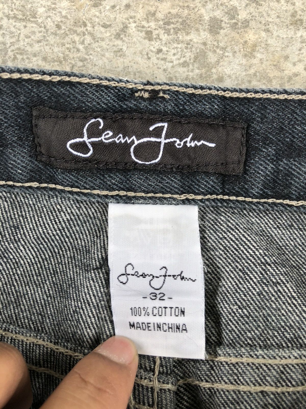 Sean John Sean John Embroidered Jeans Baggy Jeans Distressed Size US 31 - 18 Thumbnail