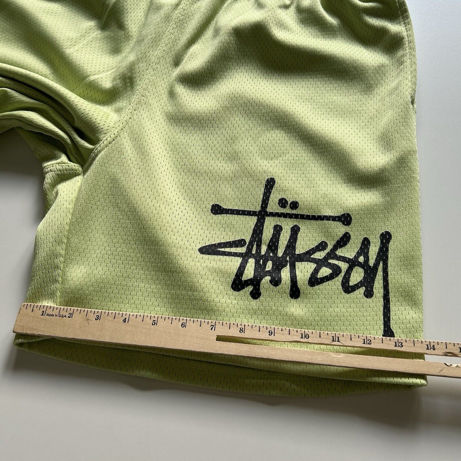 Stussy Stussy Big Basic Logo Graphic Mesh Shorts Neon Green Large Size US 34 / EU 50 - 6 Thumbnail