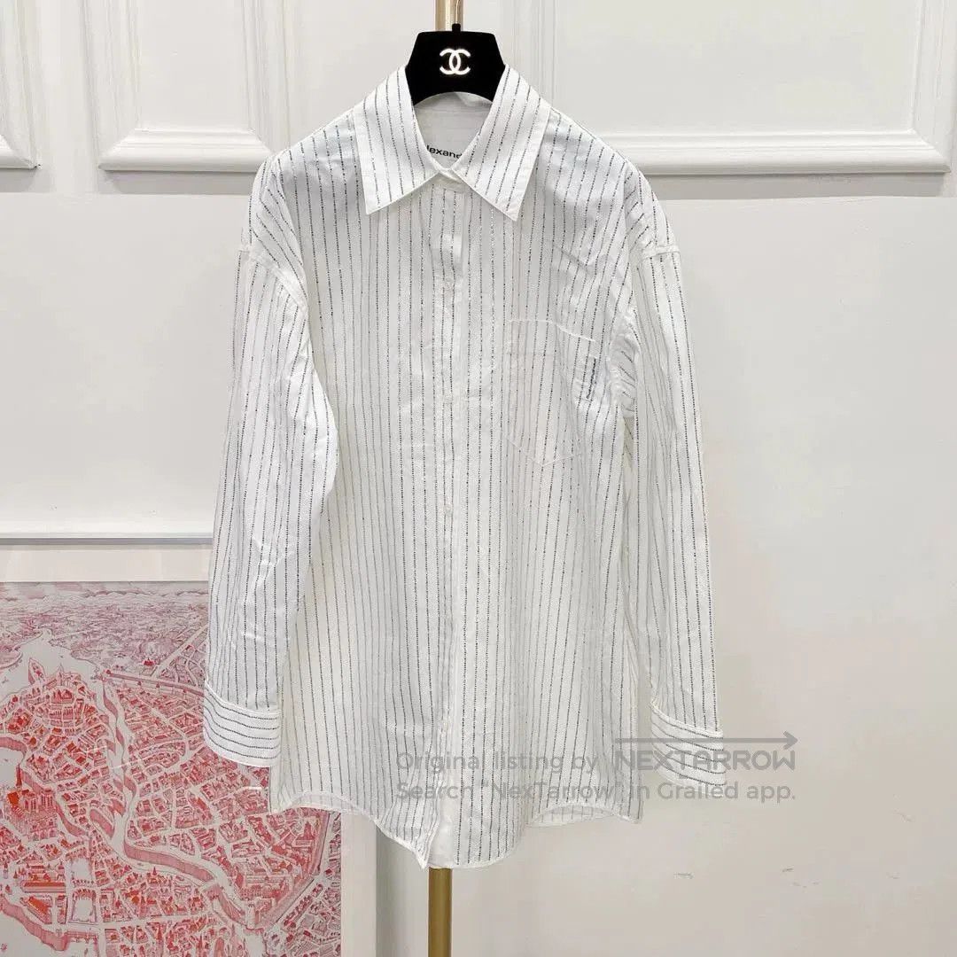 Alexander Wang Alexander Wang White Crystal Shirt. Size US XXS / EU 40 - 1 Thumbnail