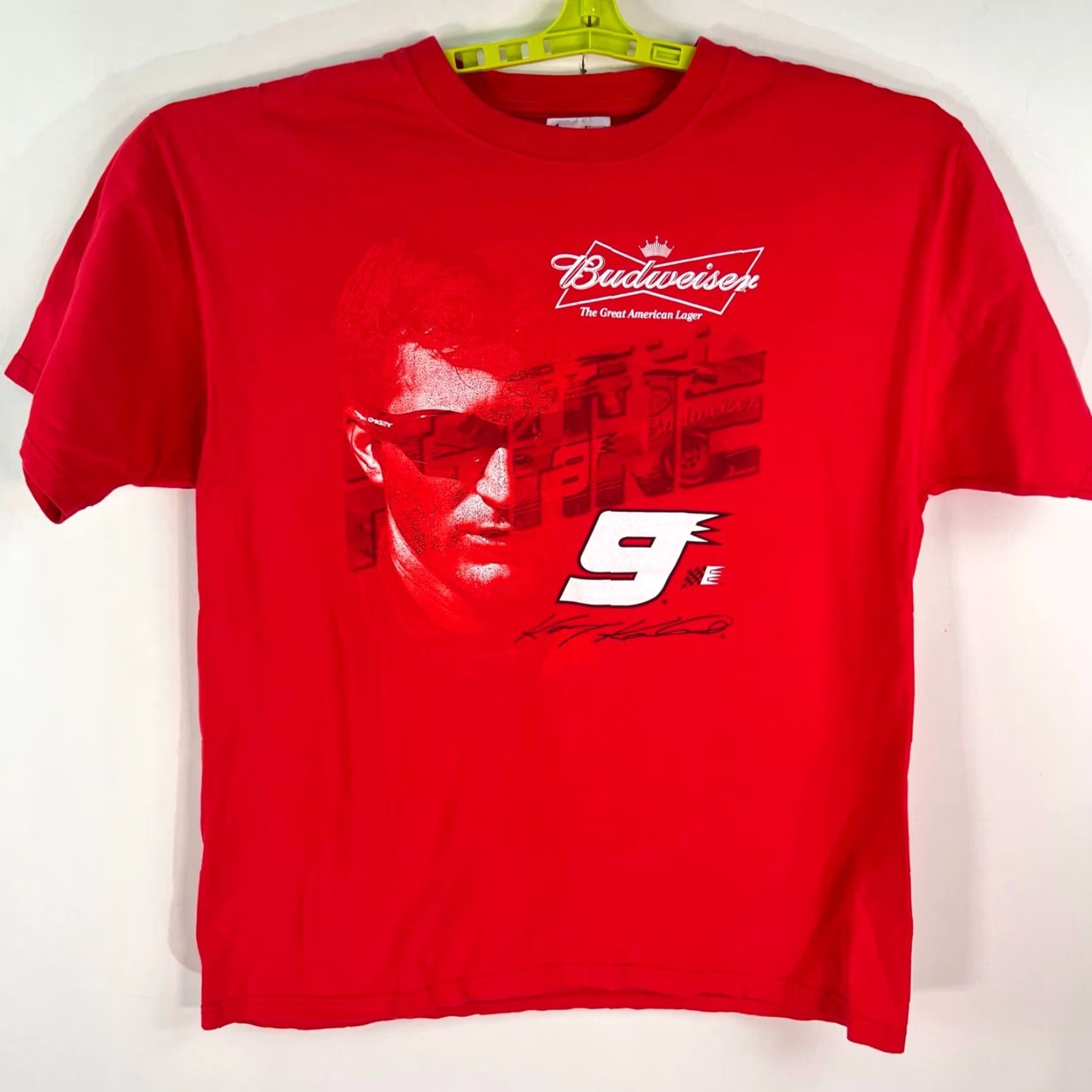 Chase Authentics Kasey Kahne Budweiser #9 NASCAR Shirt Mens XL Red 2 Sided Graphic Chase Authentics Logo NASCAR Shirt Men XL Red 2 Sided Graphic Chase Tag Size US XL / EU 56 / 4 - 7 Thumbnail