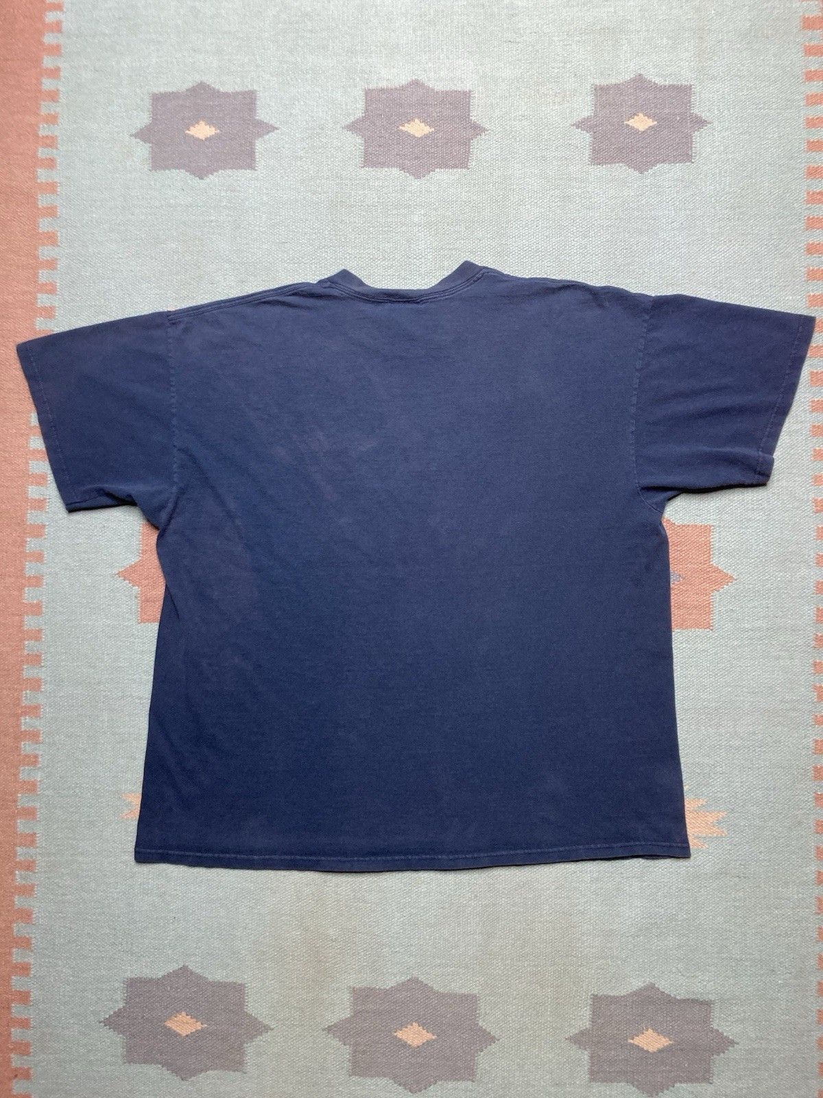 Vintage Nike t shirt embroidered swoosh check navy blue faded XXL Size US XXL / EU 58 / 5 - 8 Thumbnail