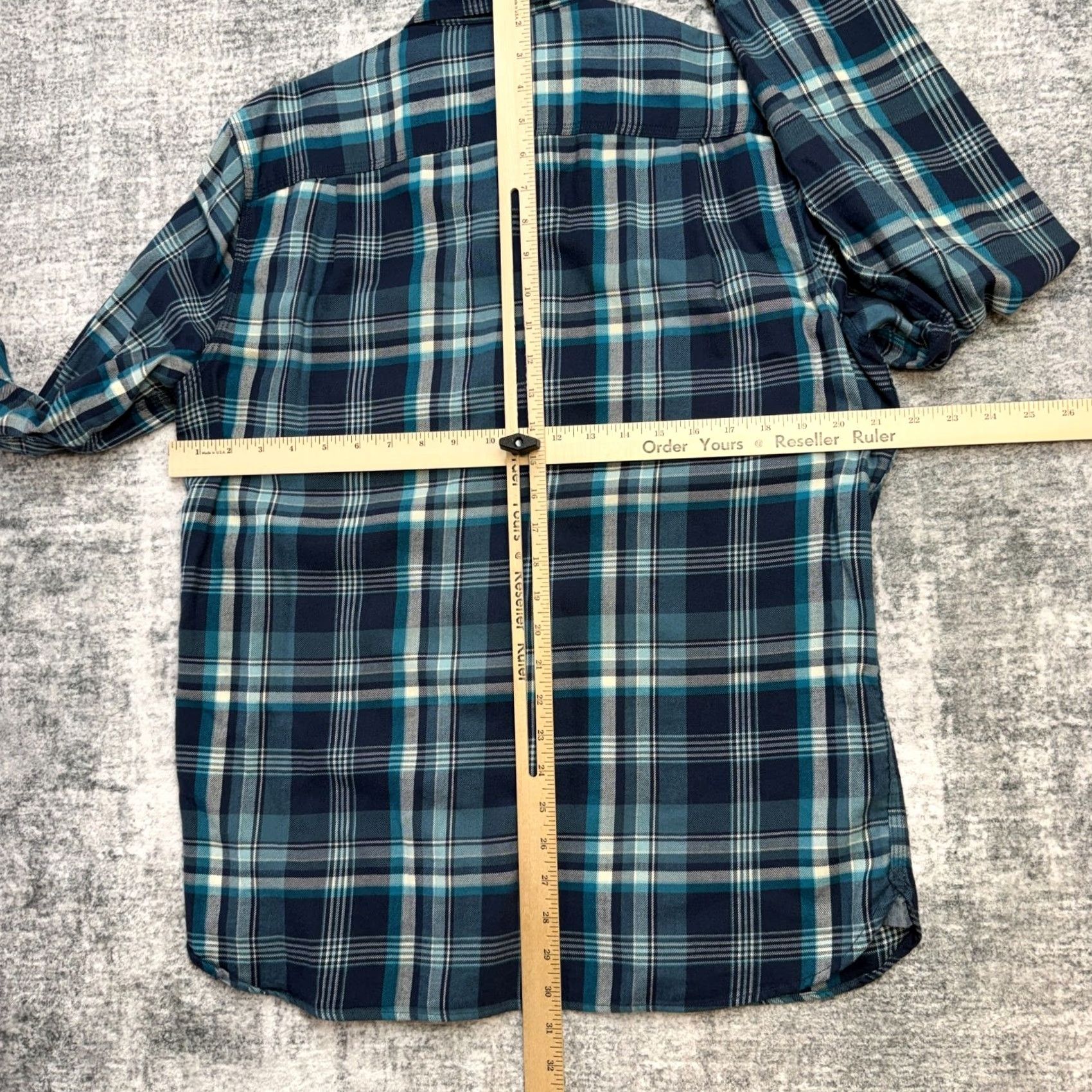 Vintage LL Bean Shirt Men Medium Blue Teal Plaid Flannel Button Down Stretch Lightweight Size US M / EU 48-50 / 2 - 5 Thumbnail