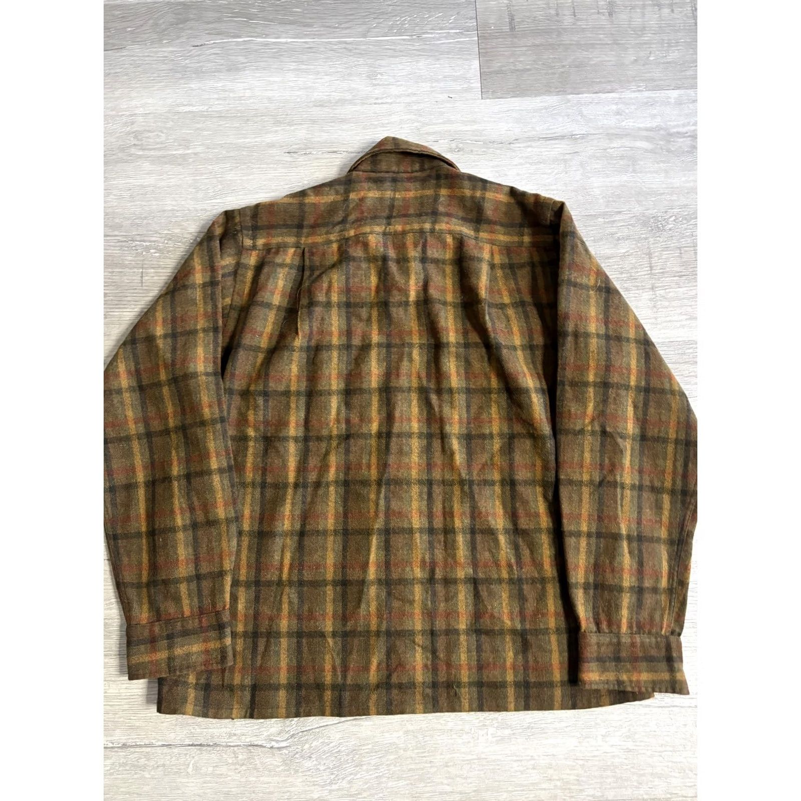 Sears VINTAGE Sears Jacket Mens Large Brown Plaid Wool Quilted Lined Outdoor 50s Size US L / EU 52-54 / 3 - 4 Thumbnail
