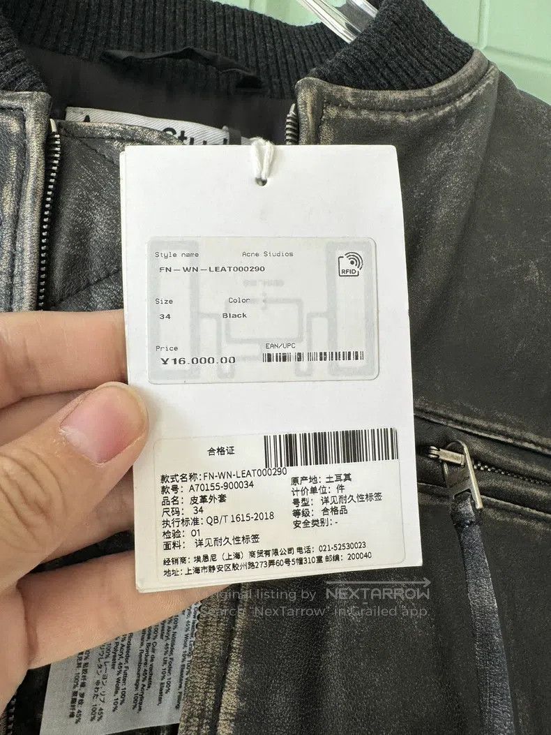 Acne Studios Acne Studios Distressed Leather Jacket, black, 100% cowhid Size XXS / US 00 / IT 34 - 5 Thumbnail