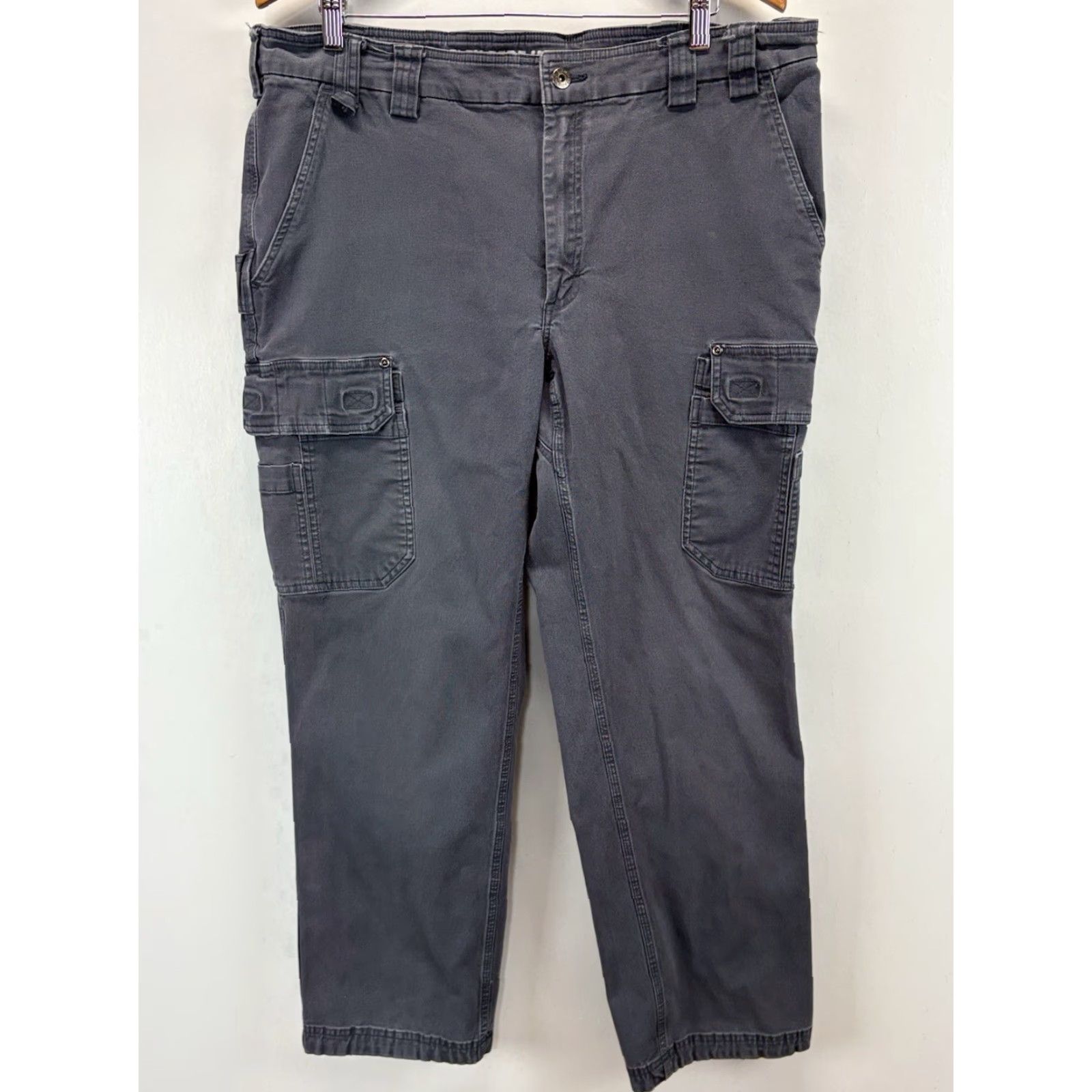 Vintage Duluth Trading 40X32 (39x30) Grey Relax Fit Fire Hose Flex Cargo Pants Workwear Size US 39 - 2 Thumbnail