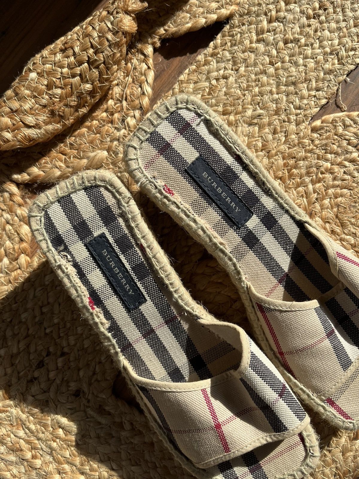Burberry × Vintage Burberry 00s Nova Check sandals heels sandal monogram y2k Size US 6 / IT 36 - 2 Thumbnail
