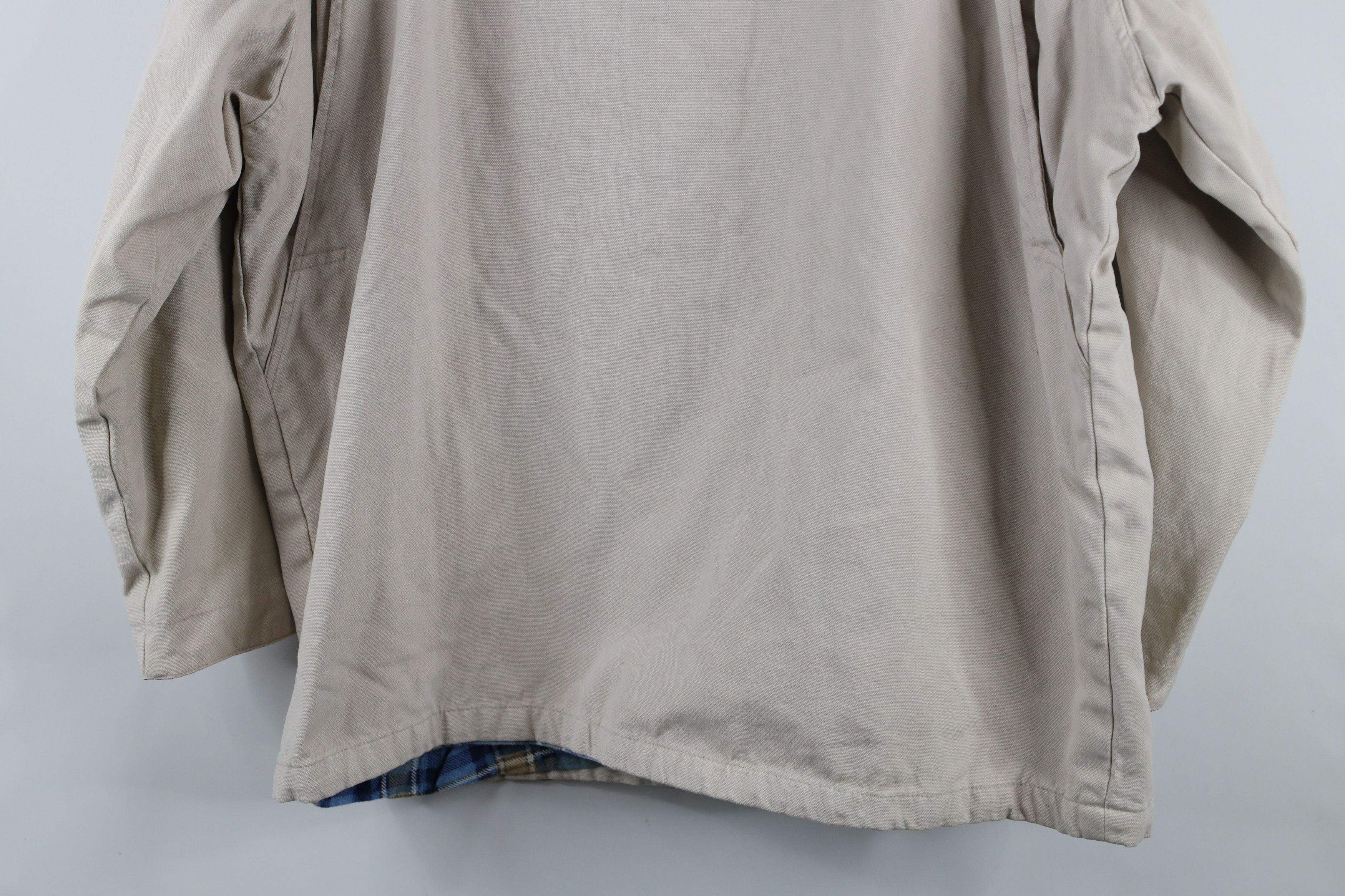 Vintage Vintage 90s Streetwear Flannel Lined Chore Barn Jacket Beige Size XL / US 12-14 / IT 48-50 - 15 Thumbnail