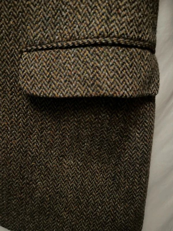 Harris Tweed Vintage Dunn & Co. Harris Tweed 100% Wool Blazer Herringbone Size 40R - 4 Thumbnail