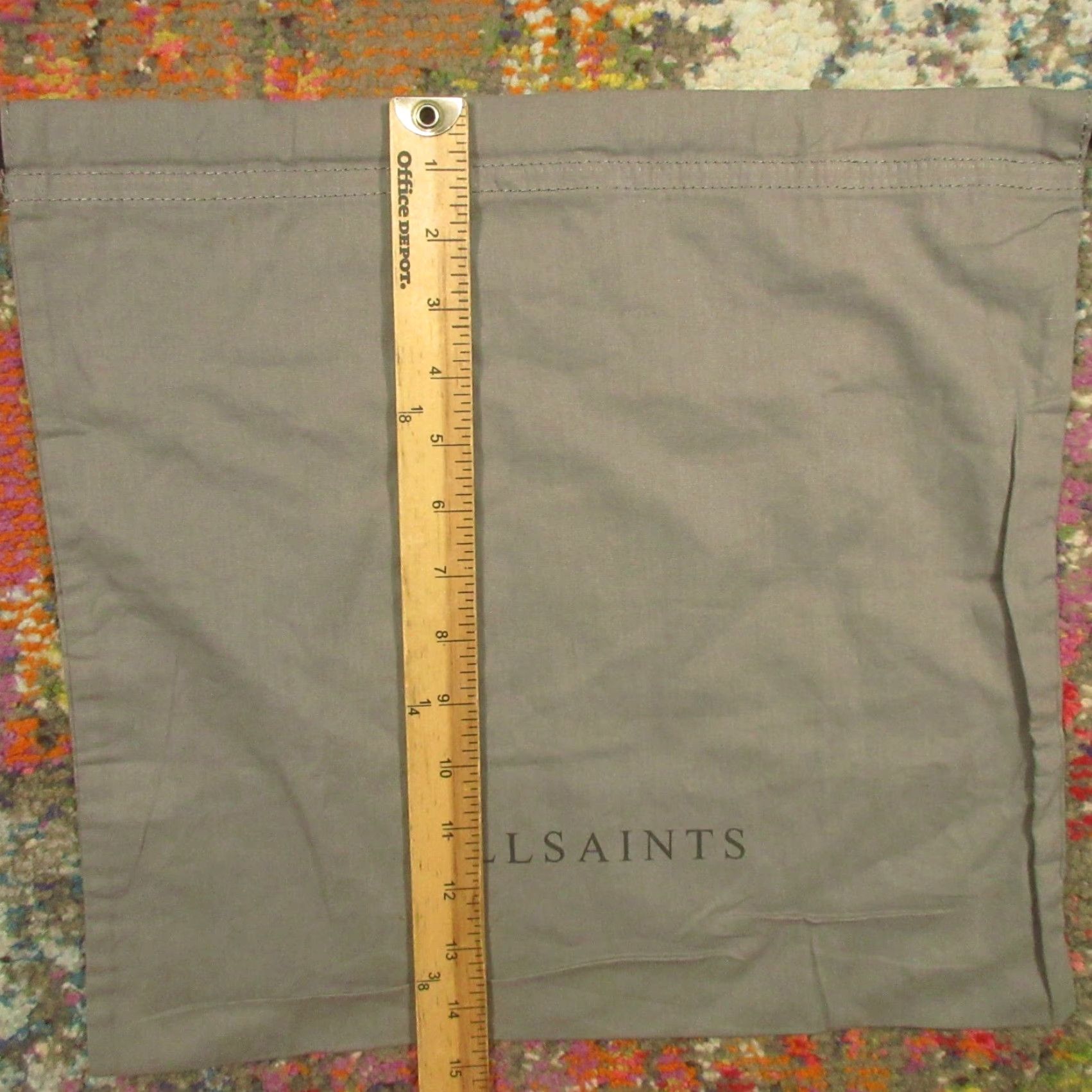 Allsaints ALL SAINTS Bag Cloth Gift Dust Bag Gray 15x15 Drawstrings Cotton Logo Unisex L EUC Size ONE SIZE - 4 Thumbnail