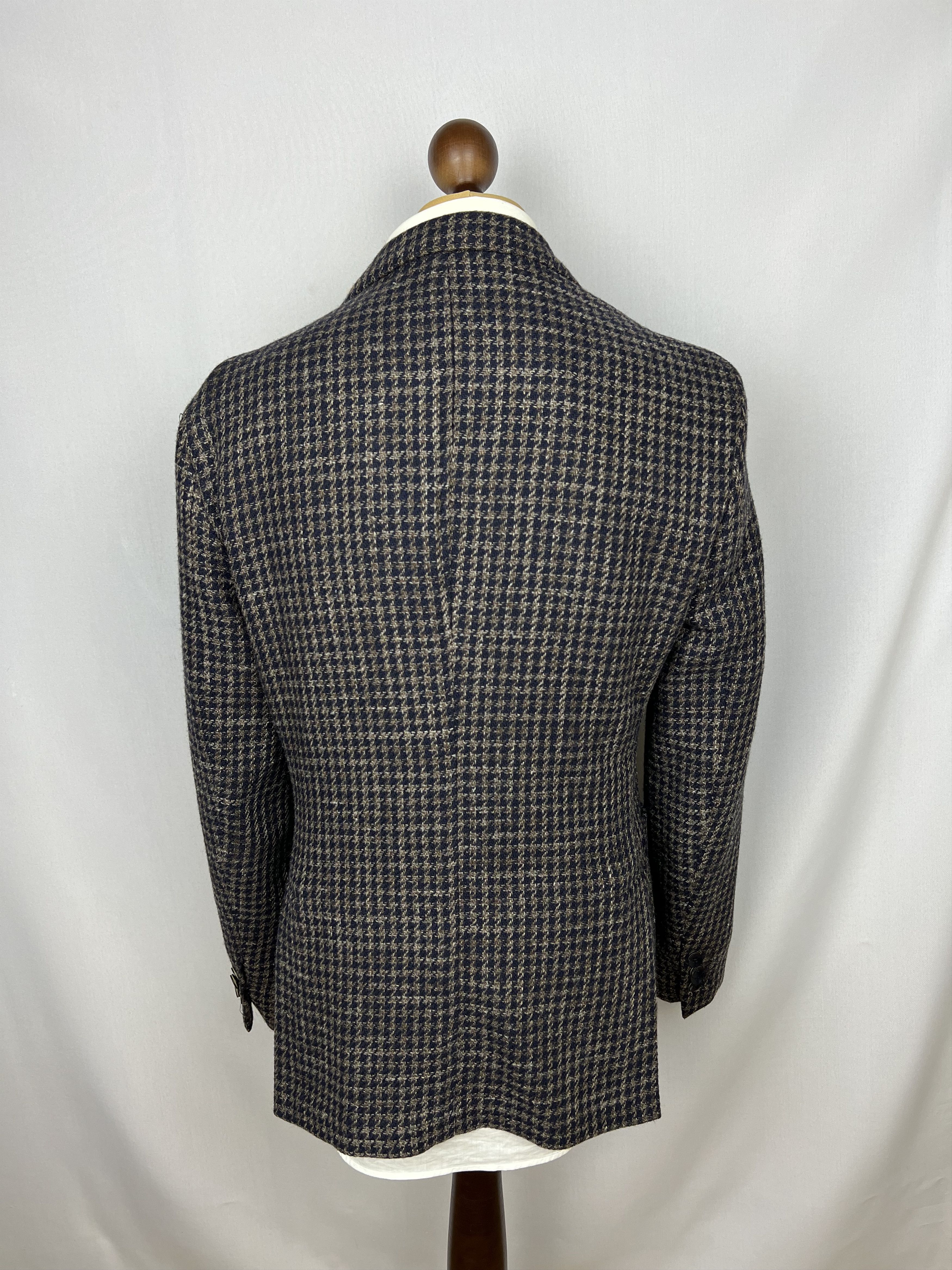 Paoloni Gorgeous Houndstooth Soft Wool Blend Unlined Sport Coat Size 40R - 3 Thumbnail