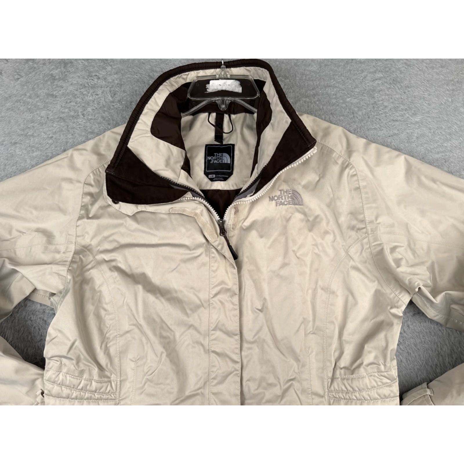 The North Face The North Face Jacket Womens L Beige Full Zip Hyvent Nylon Shell Windbreaker Regular Size Type: Jacket Ladies, Womens Size L / US 10 / IT 46 - 7 Thumbnail
