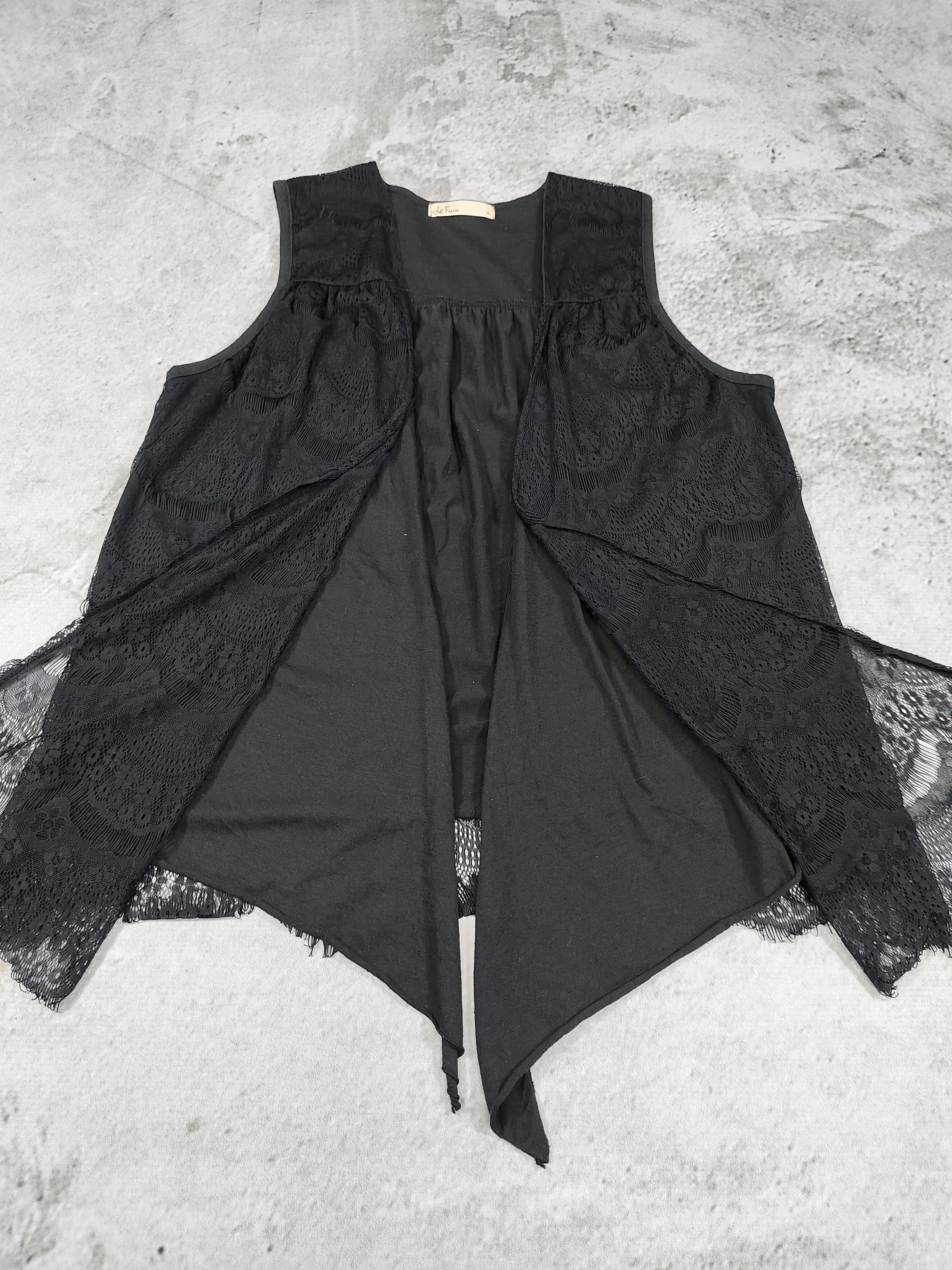 Japanese Brand Le Fraise🇯🇵 Gothic Boho Mori Lace Asymmetric Layered Vest Size L / US 10 / IT 46 - 7 Thumbnail
