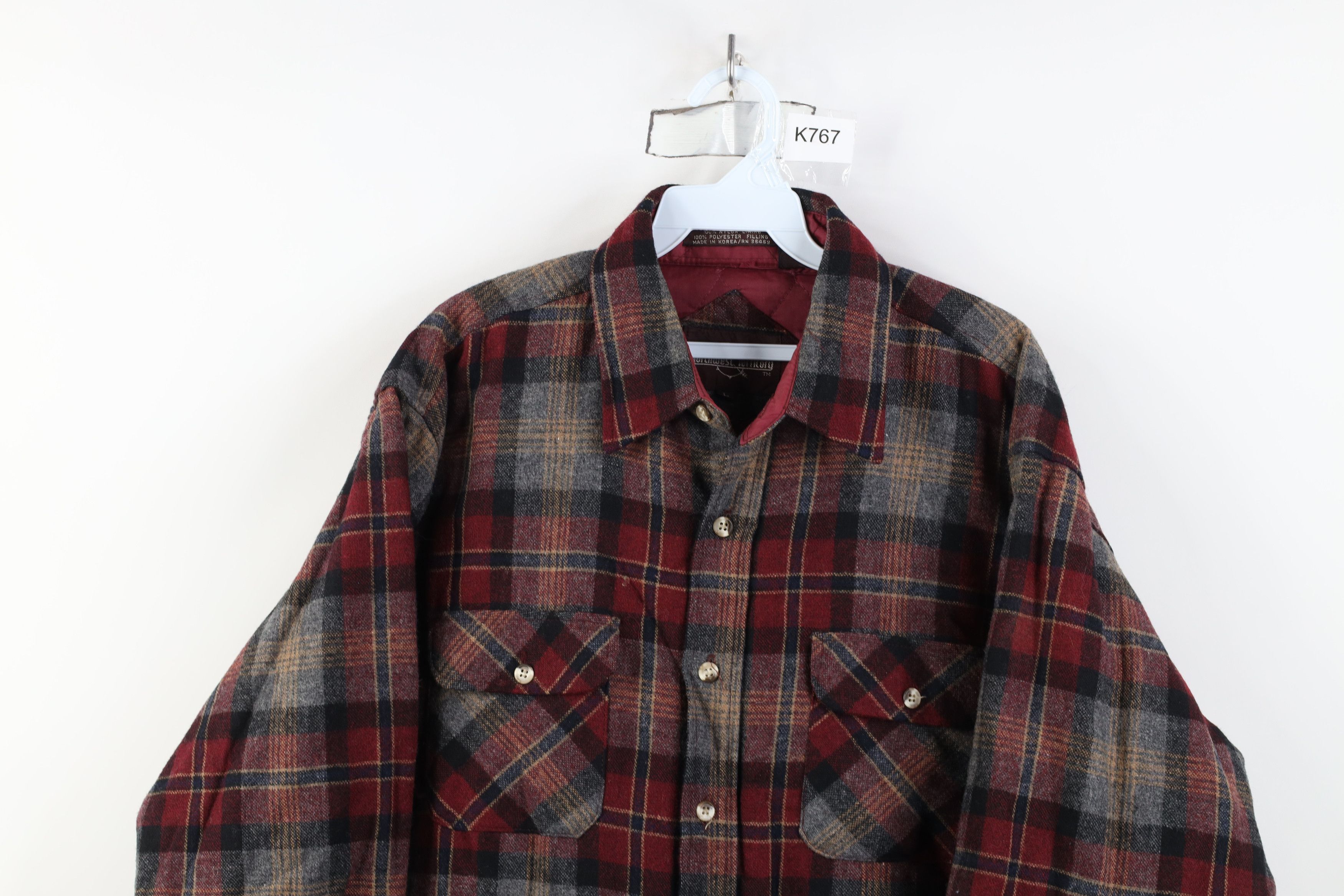Vintage Vintage 70s Streetwear Wool Blend Shirt Jacket Jac Plaid Size US L / EU 52-54 / 3 - 2 Thumbnail