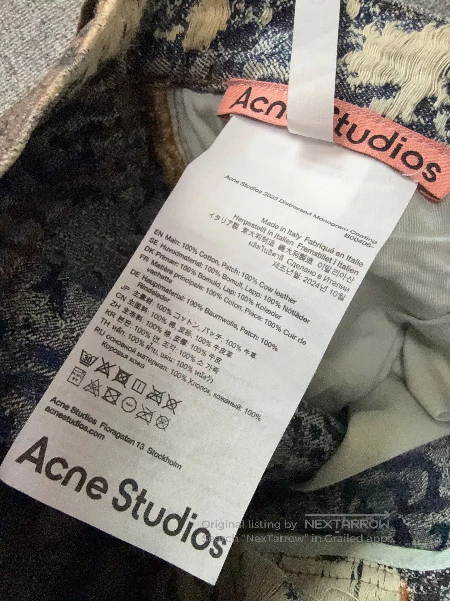 Acne Studios acne studios vintage print straight-leg jeans. Size US 30 / EU 46 - 4 Thumbnail