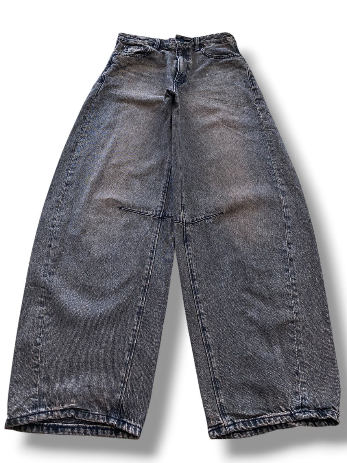 GU Gu Brown Wash Style Barrel Leg Jeans Size US 26 / EU 42 - 1 Thumbnail