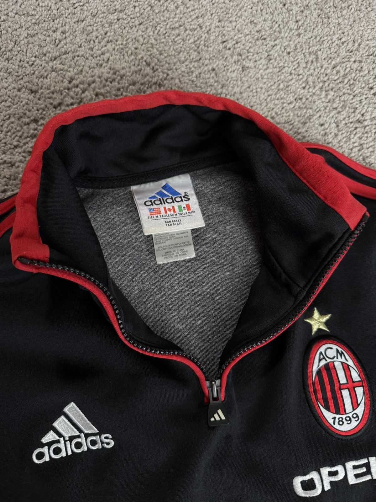 Adidas × Vintage Vintage Adidas AC MILAN 3/4 Zip Pullover Size US M / EU 48-50 / 2 - 3 Thumbnail