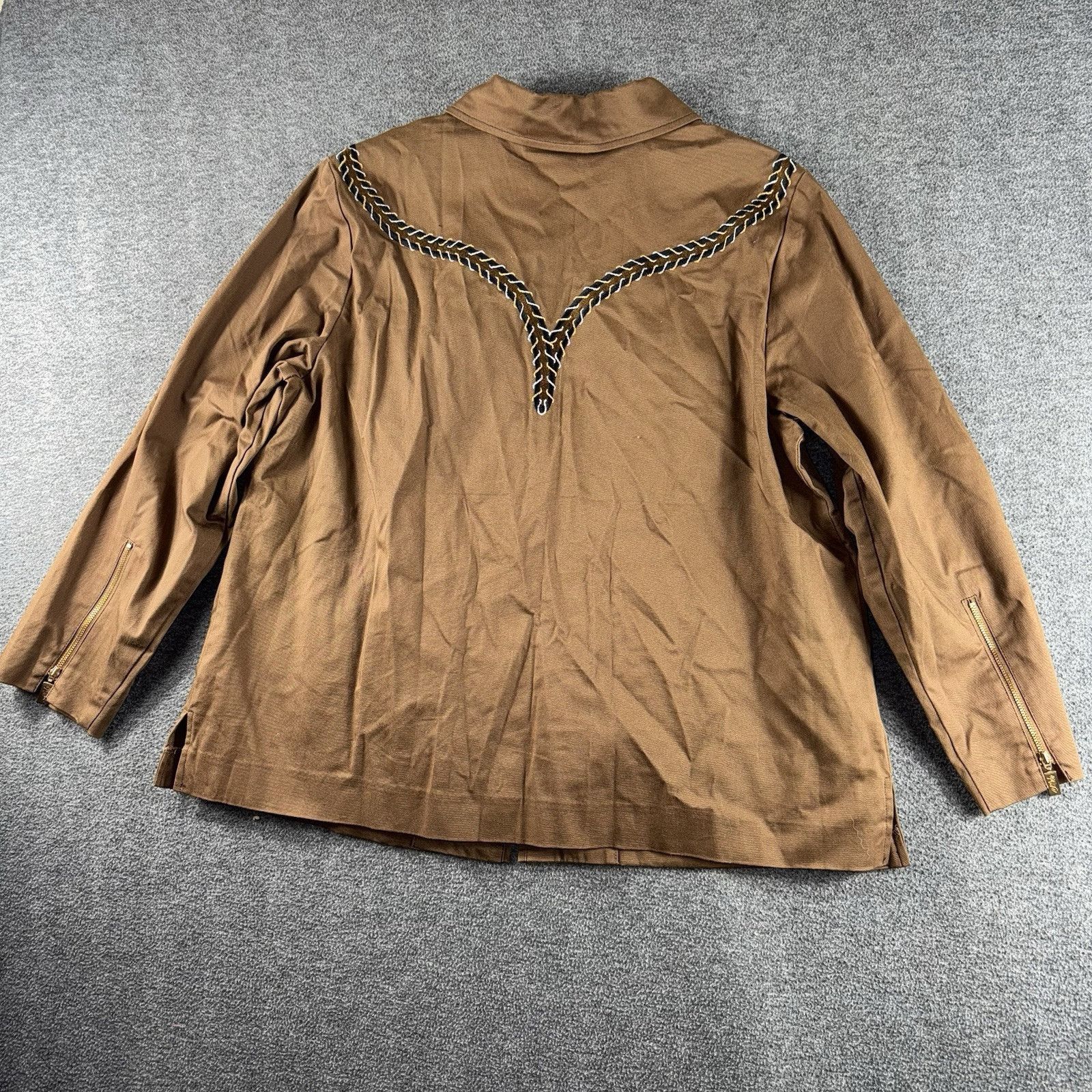Bob Mackie Bob Mackie Canvas Embroidered Jacket Western Rodeo Boho 1X Size XL / US 12-14 / IT 48-50 - 5 Thumbnail