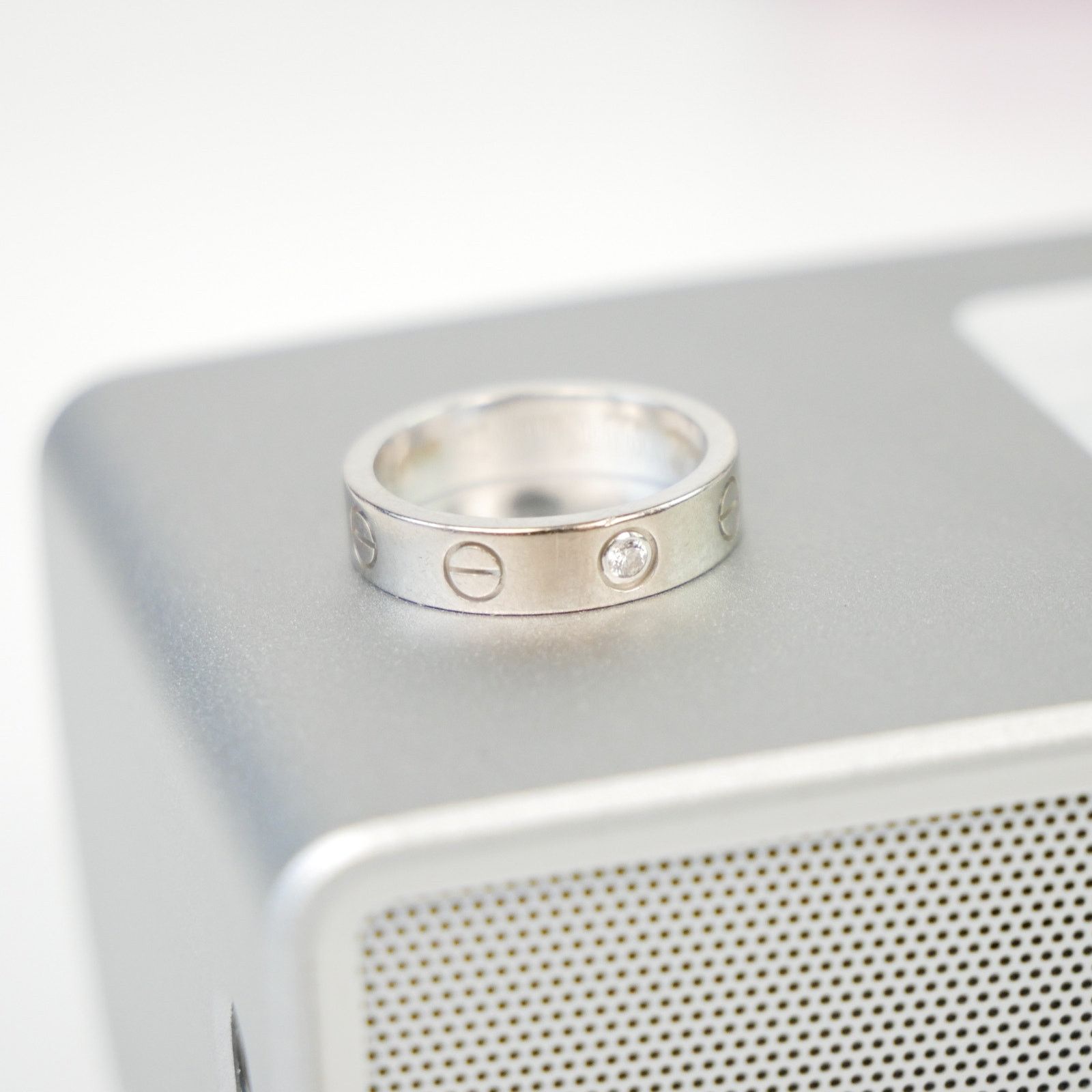 Cartier Cartier 18K White Gold and Diamond Love Band Ring Size ONE SIZE - 2 Thumbnail