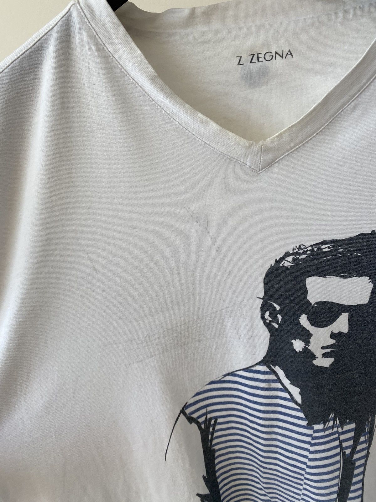 Z Zegna Vintage Z Zegna Printed V-neck T-shirt Size US M / EU 48-50 / 2 - 8 Thumbnail