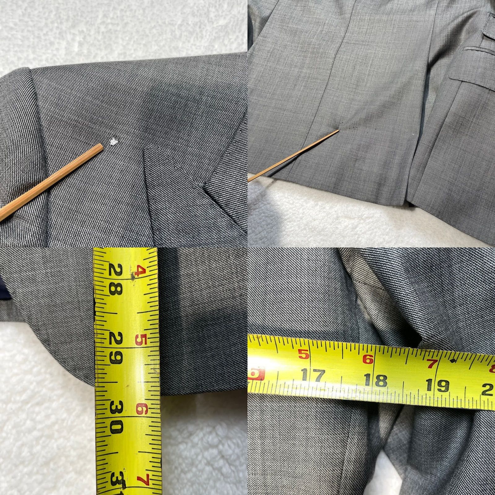Suitsupply Suitsupply Suit Jacket Mens 46 Gray Wool Three-Button 2 Piece Single-Breasted Peak Lapel Black/Gray Check Vintage (if applicable) Mens Size 46R - 8 Thumbnail