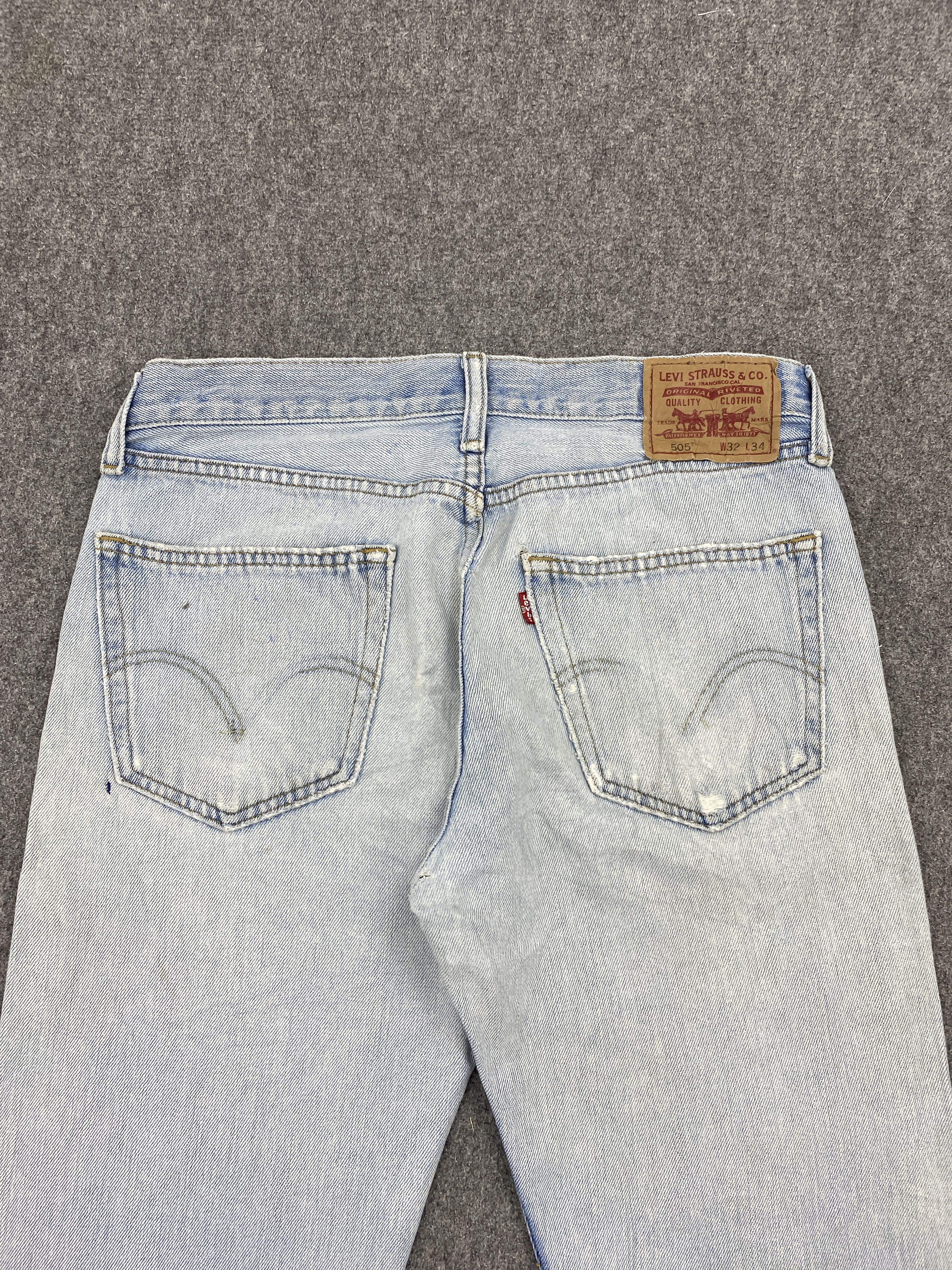Levi's Vintage Levis 505 Straight Fit Distressed Jeans DP2682 Size US 31 - 4 Thumbnail