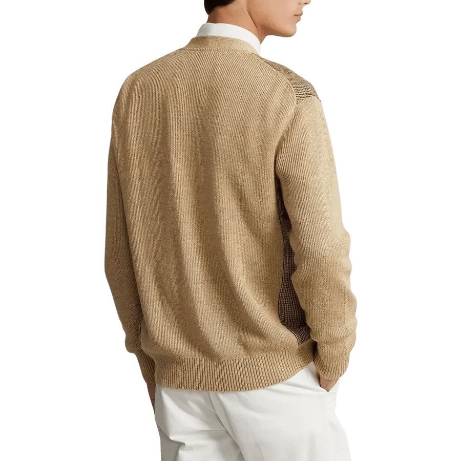 Ralph Lauren RALPH LAUREN MEN'S GLEN PLAID PANELED LINEN-SILK CARDIGAN - Size US L / EU 52-54 / 3 - 4 Thumbnail