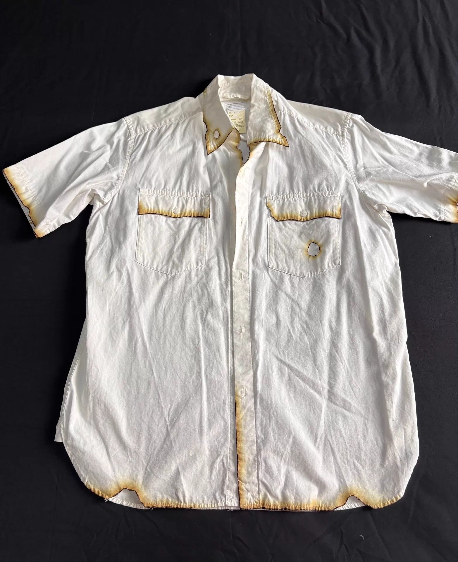 Maison MIHARA YASUHIRO MIHARA YASUHIRO Smoke Burn Distressed Vtg Shirt S Size US S / EU 44-46 / 1 - 2 Thumbnail