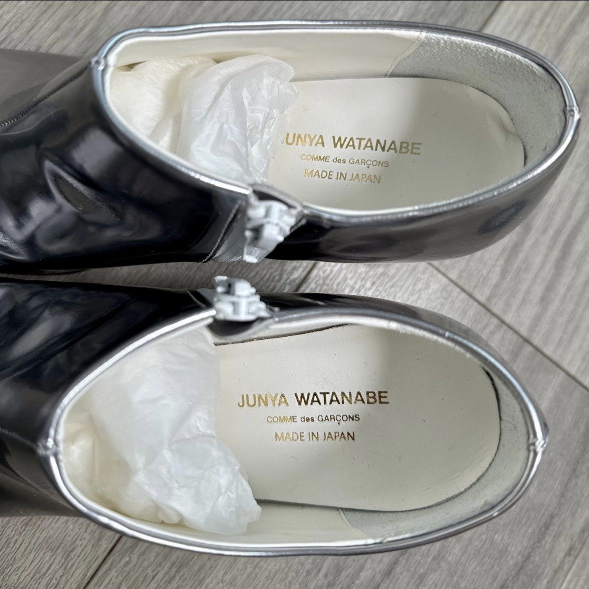 Junya Watanabe Junya Watanabe CDG Silver Leather Ankle Boots NWT Size US 6.5 / IT 36.5 - 11 Thumbnail