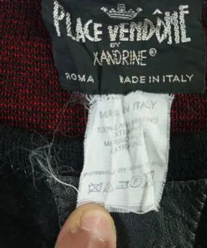Japanese Brand Crazy Vintage Place Vendome leather Knit Crewneck Sweater Size US L / EU 52-54 / 3 - 6 Thumbnail