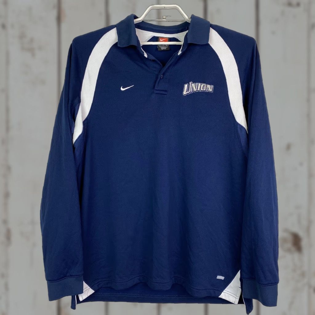 Nike VINTAGE Nike Team Mens Pullover Long Sleeve 1/4 Button Dri-Fit Blue White Union L Adult Mens Size US L / EU 52-54 / 3 - 1 Thumbnail