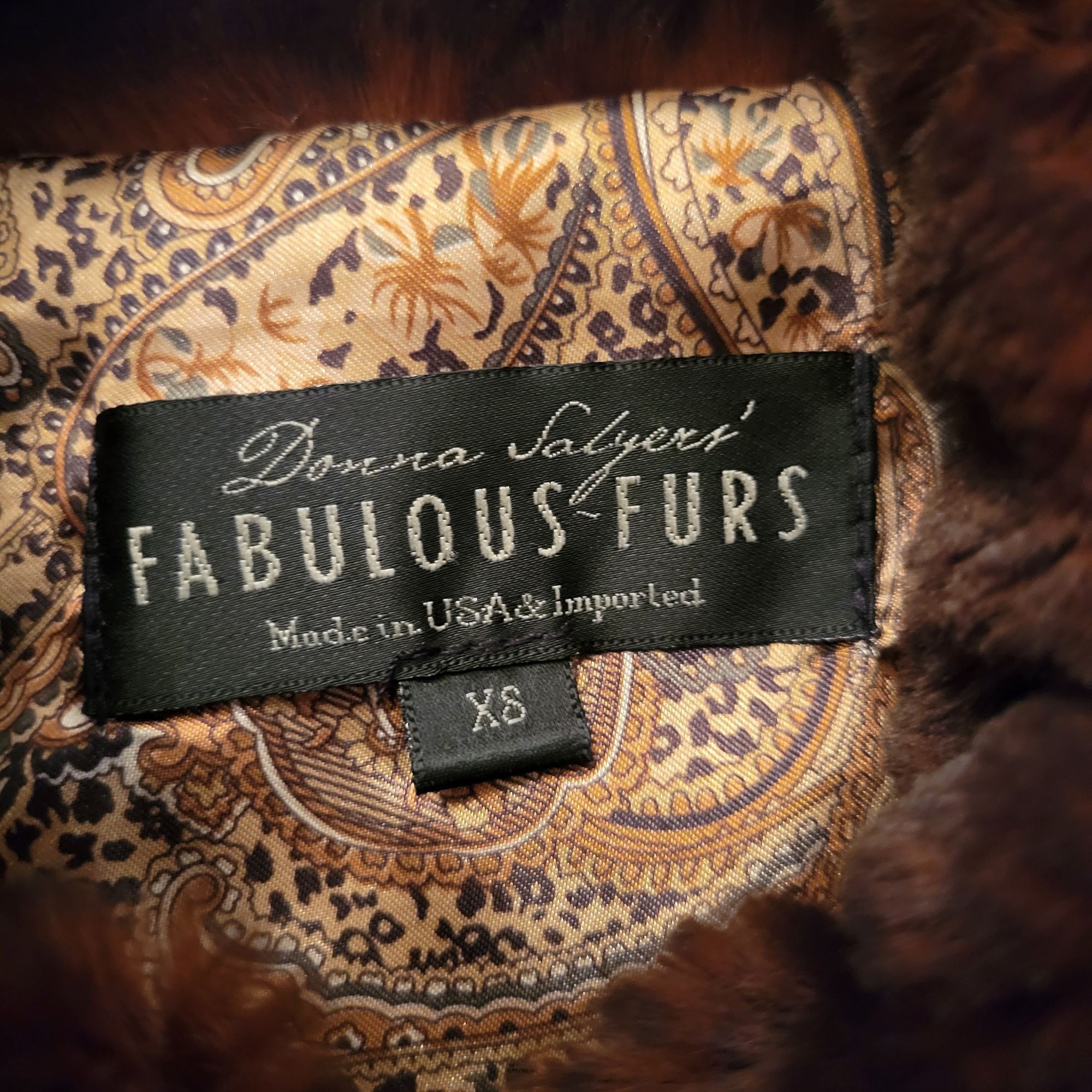 Other Donna Salyers Fabulous Furs Faux Fur Vest XS Brown Full Zip Size XS / US 0-2 / IT 36-38 - 2 Thumbnail