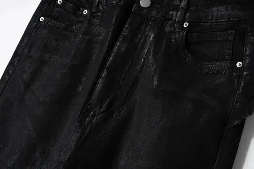 VIBE Streetwear Wax Leather Stretch Hombre Baggy Flare Pants Size US 33 - 5 Thumbnail