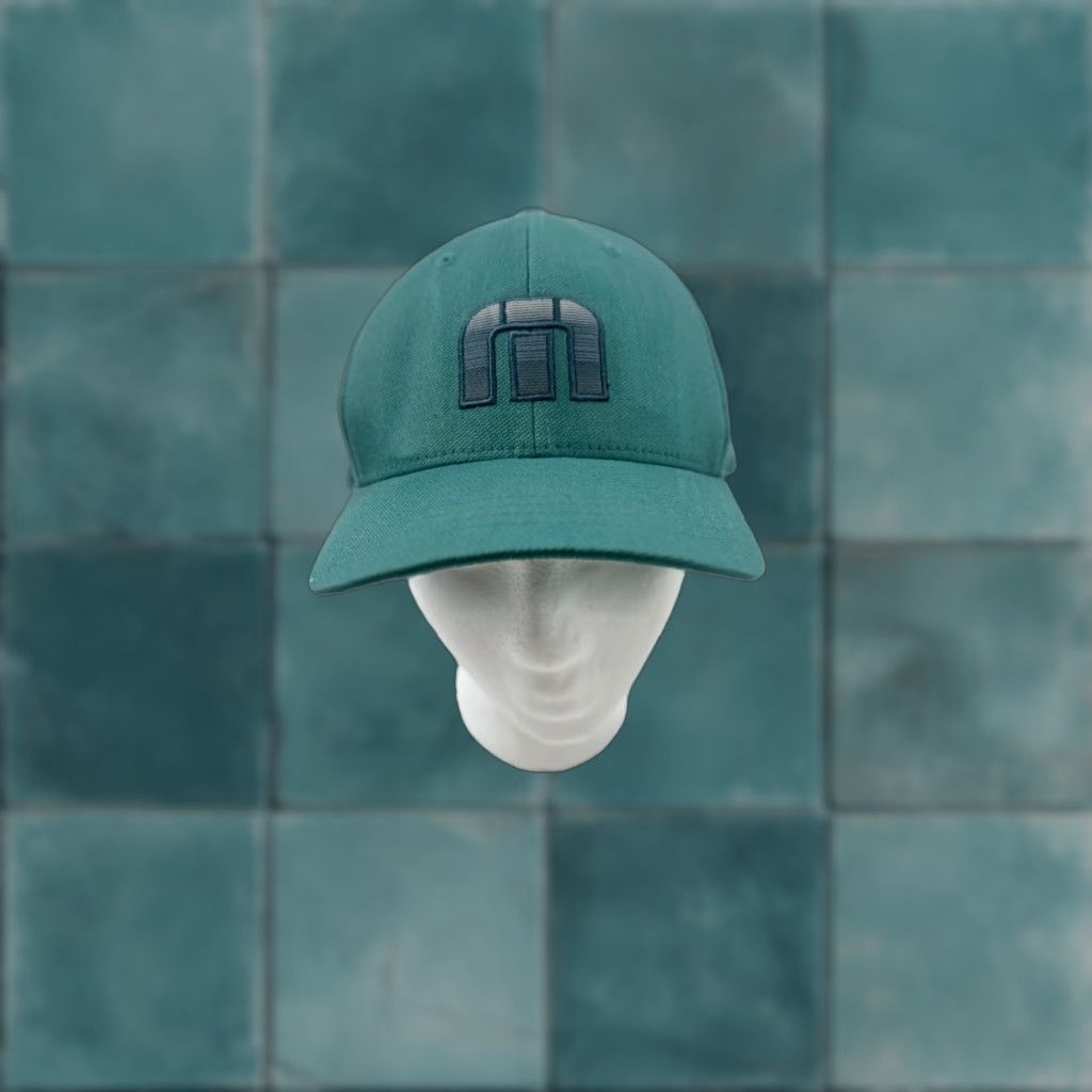 TravisMathew Travis Matthew Hat Mens Green Flex Performance Embroidered Golf Snapback Cap Size ONE SIZE - 1 Thumbnail