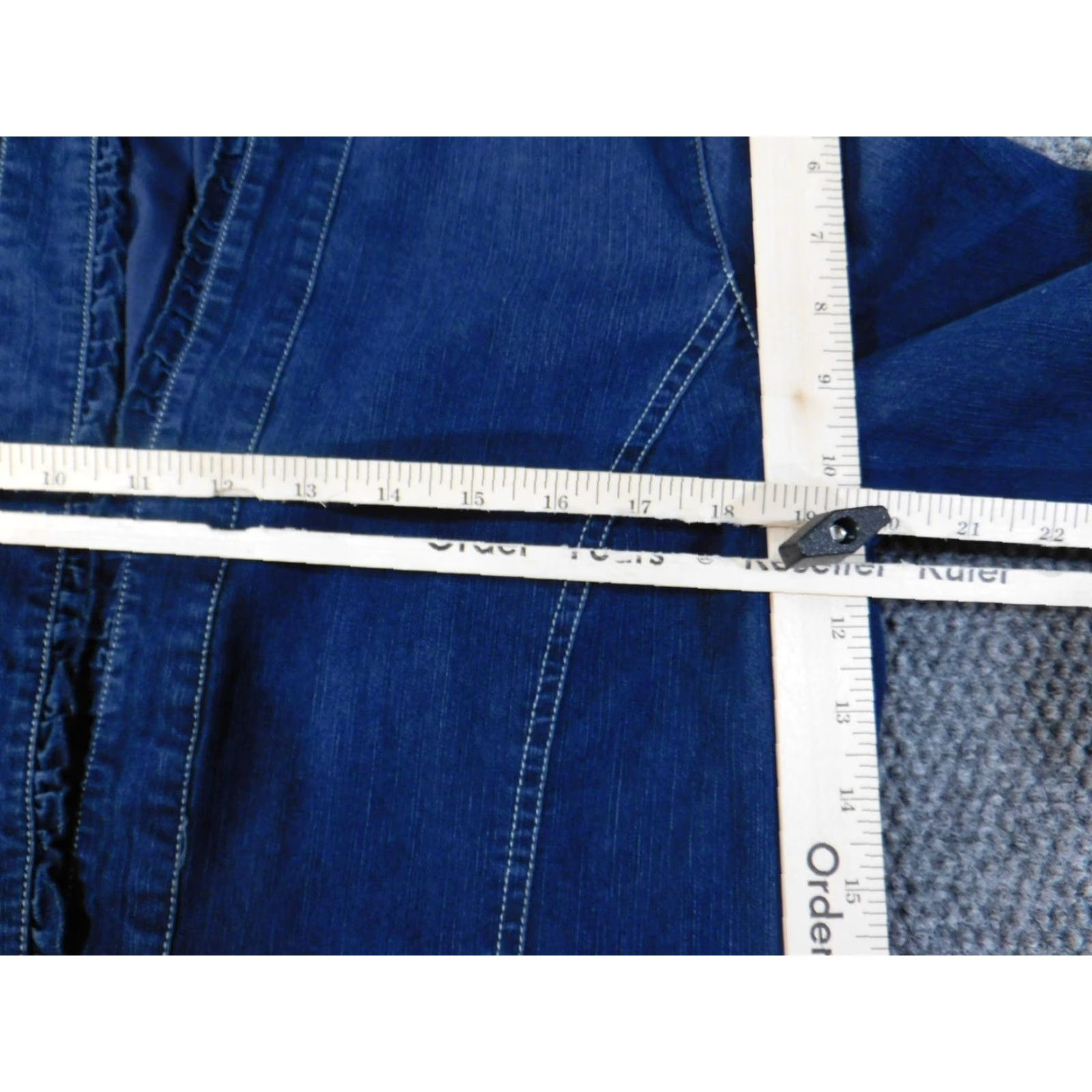 Vintage Alfred Dunner Jacket Blue Denim Womens Cotton Stretch Zip Long Sleeve Regular 10 Size L / US 10 / IT 46 - 6 Thumbnail
